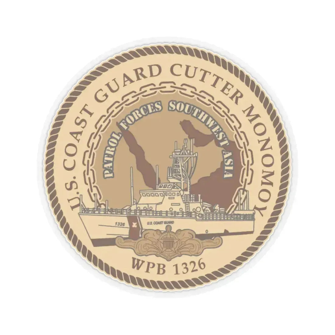 USCGC Monomoy WPB 1326 (U.S. Coast Guard) STICKER Vinyl Kiss-Cut Decal 3 Inch Transparent - The Sticker Space