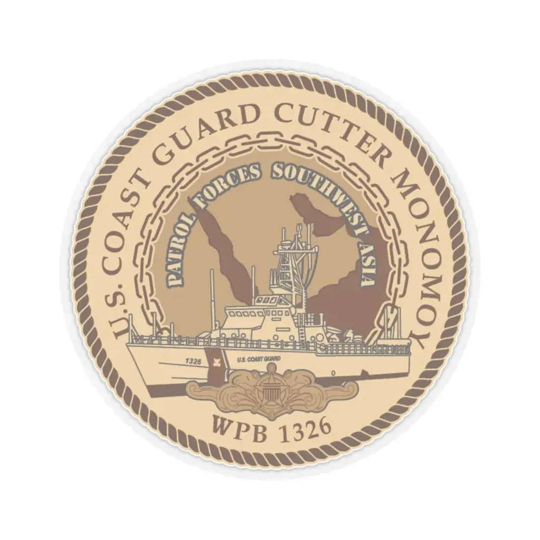USCGC Monomoy WPB 1326 (U.S. Coast Guard) STICKER Vinyl Kiss-Cut Decal 4 Inch Transparent - The Sticker Space
