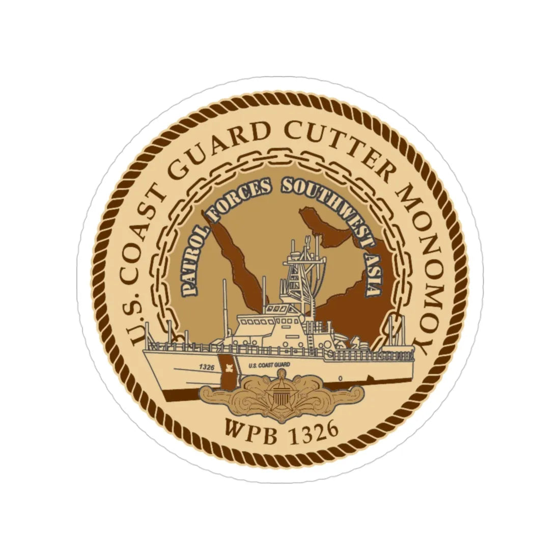 USCGC Monomoy WPB 1326 (U.S. Coast Guard) Transparent STICKER Die-Cut Vinyl Decal 3 Inch - The Sticker Space