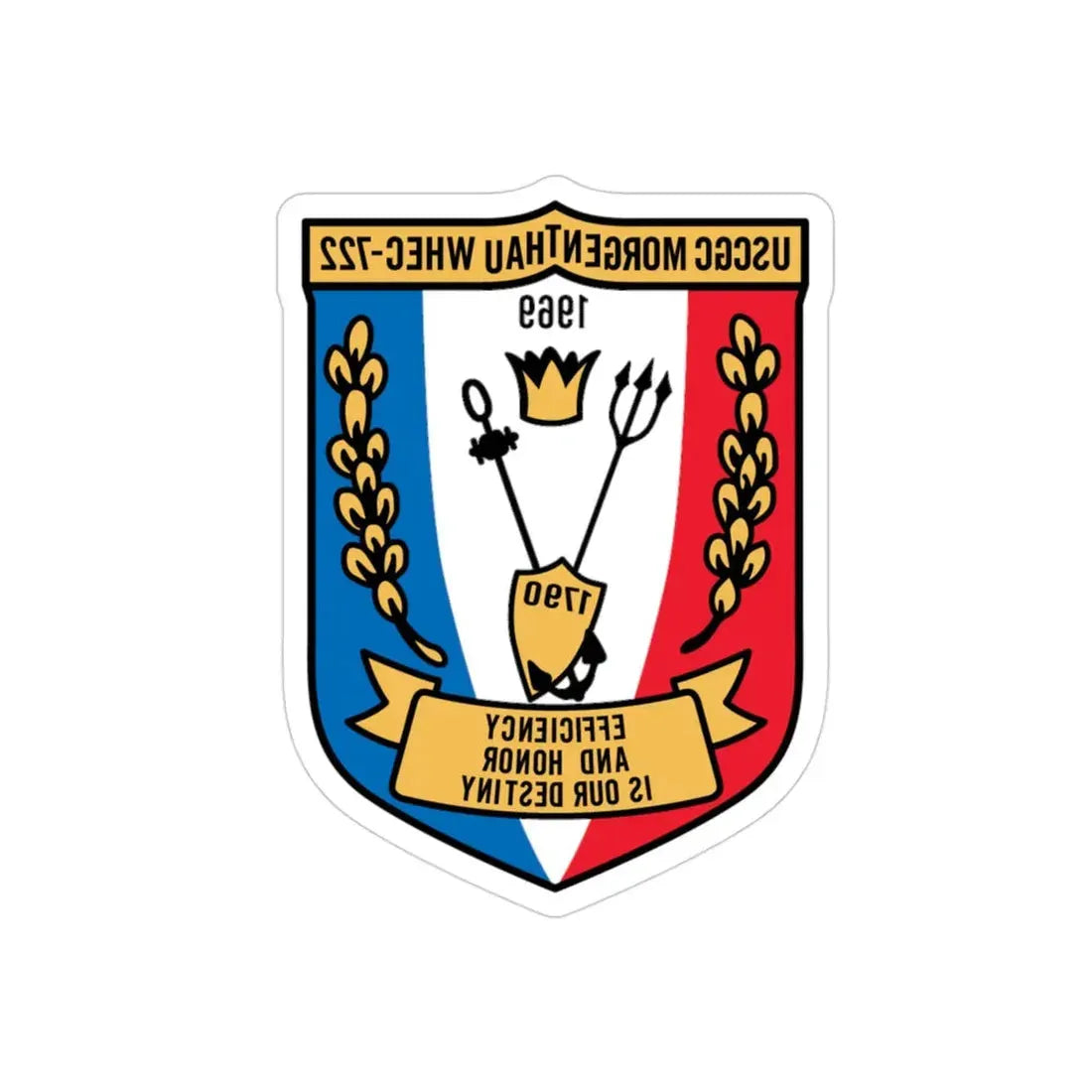 USCGC Morgentthau Whec 722 (U.S. Coast Guard) REVERSE PRINT Transparent Die-Cut STICKER 3 Inch Die-Cut Transparent - The Sticker Space