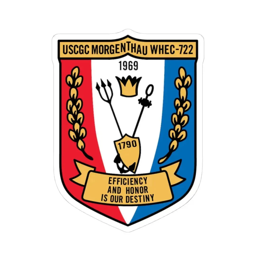 USCGC Morgentthau Whec 722 (U.S. Coast Guard) STICKER Vinyl Kiss-Cut Decal 4 Inch White - The Sticker Space