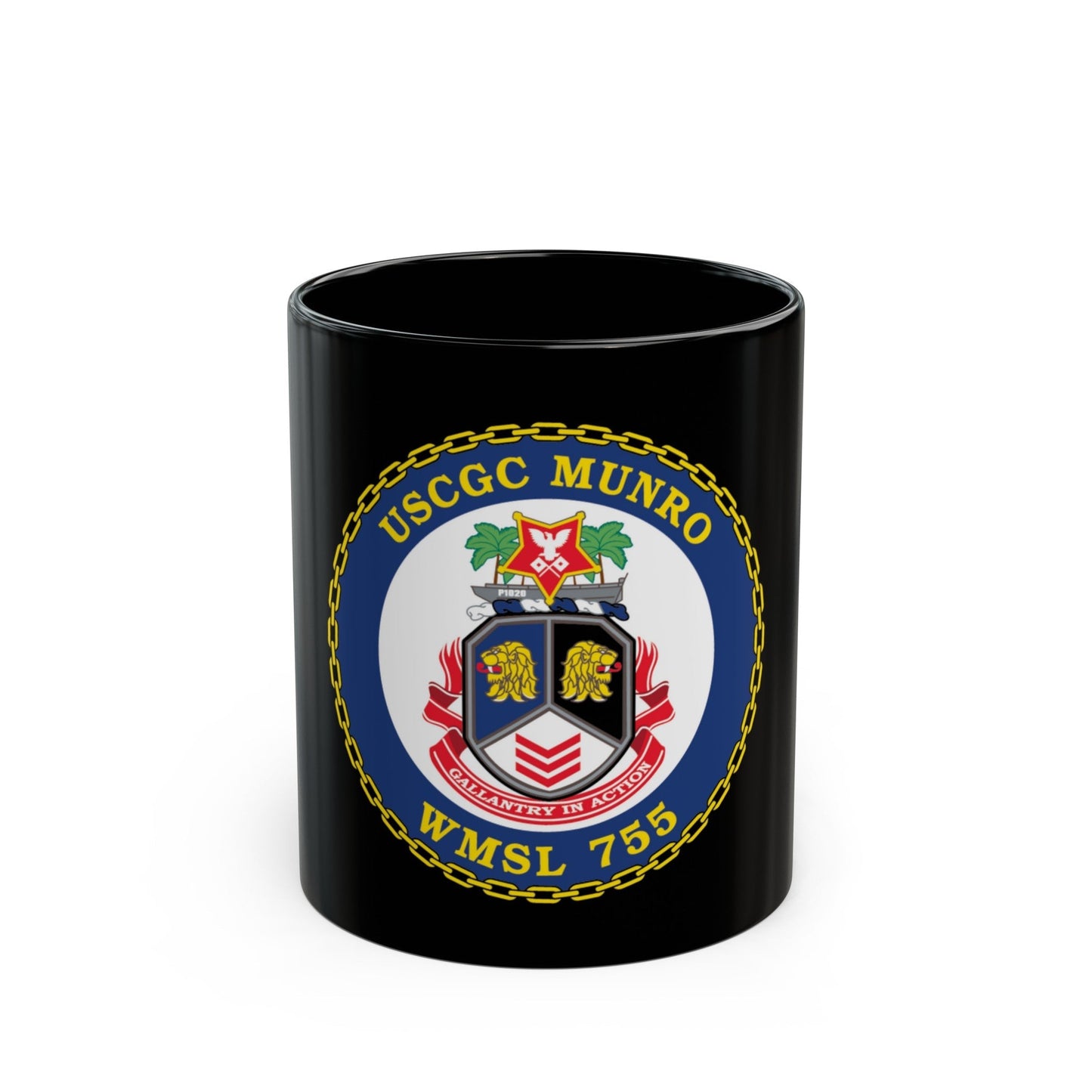 USCGC Munro WMSL 755 (U.S. Coast Guard) Black Coffee Mug-11oz-The Sticker Space