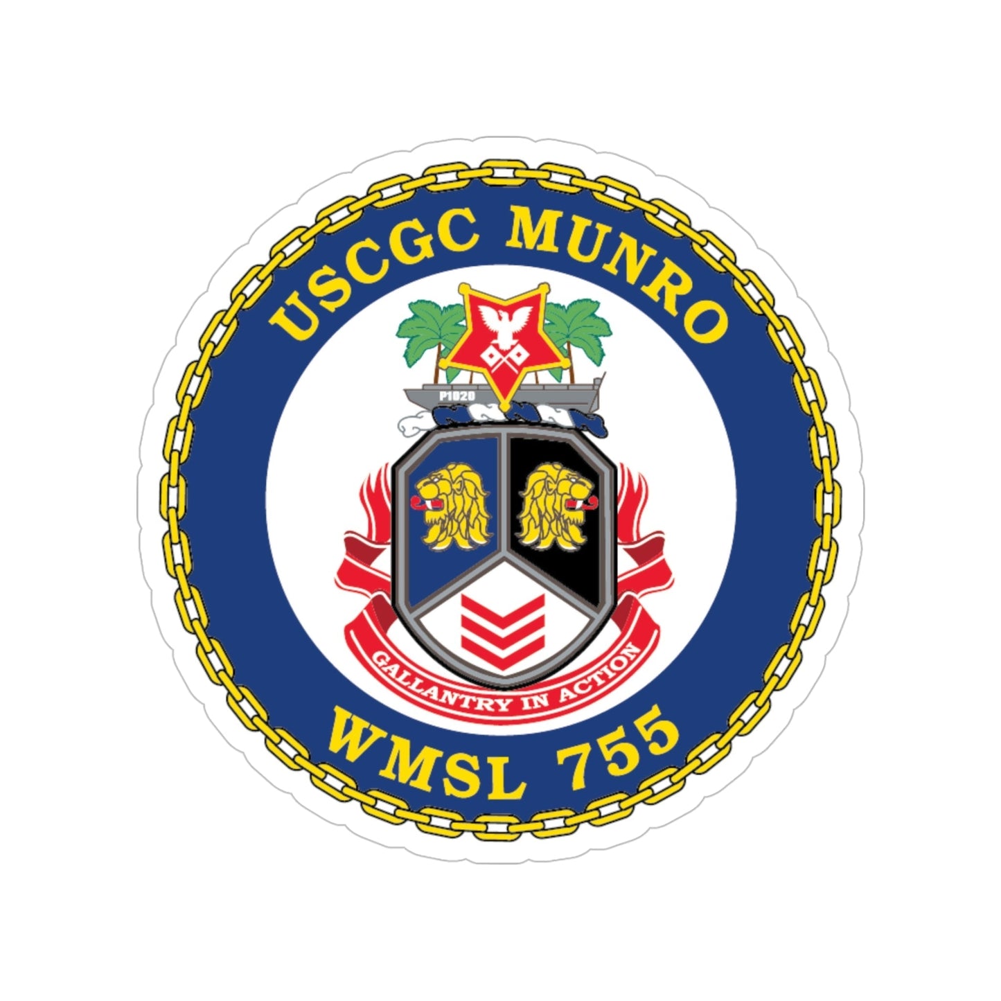 USCGC Munro WMSL 755 (U.S. Coast Guard) Transparent STICKER Die-Cut Vinyl Decal-5 Inch-The Sticker Space