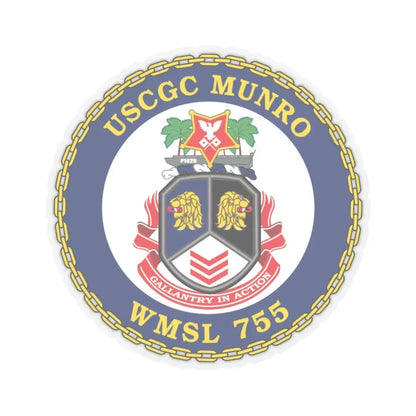 USCGC Munro WMSL   755 (U.S. Coast Guard) STICKER Vinyl Kiss-Cut Decal 4 Inch Transparent - The Sticker Space