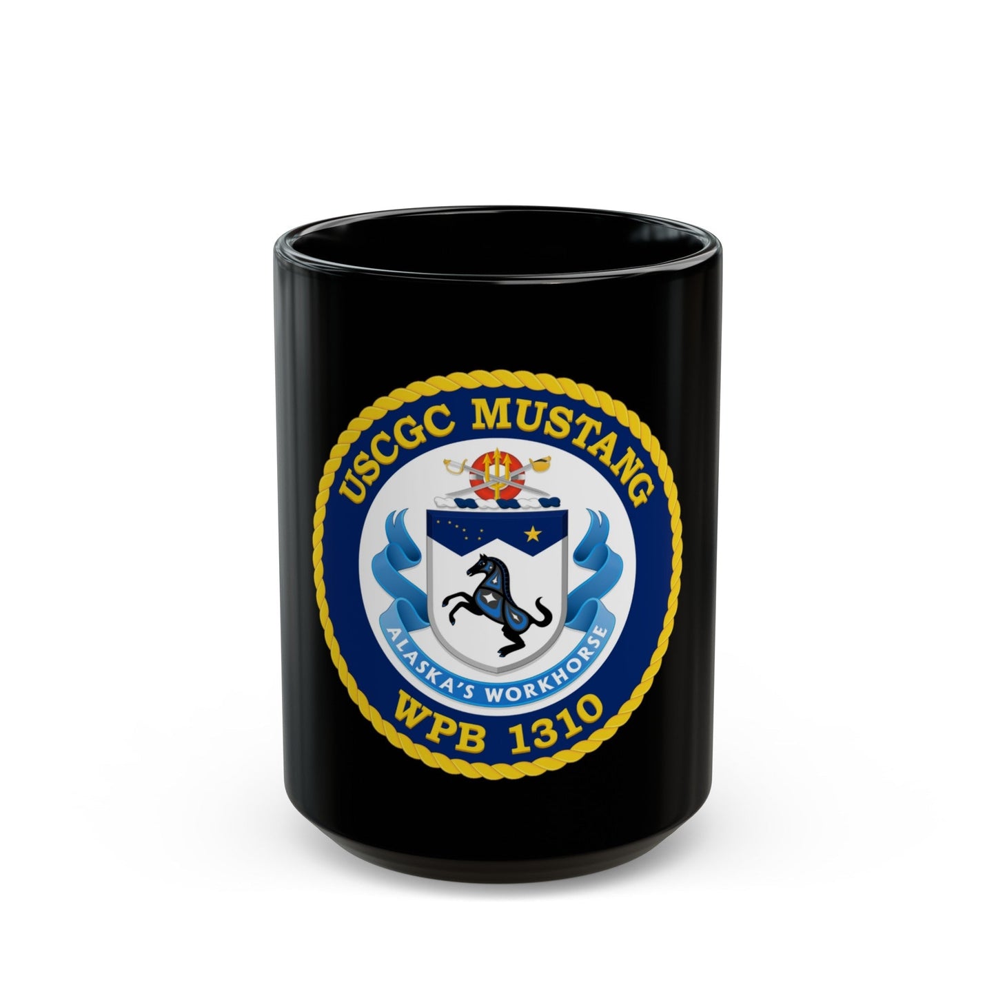 USCGC Mustang WPB 1310 (U.S. Coast Guard) Black Coffee Mug-15oz-The Sticker Space