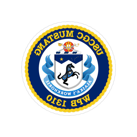 USCGC Mustang WPB 1310 (U.S. Coast Guard) REVERSE PRINT Transparent STICKER-2 Inch-The Sticker Space