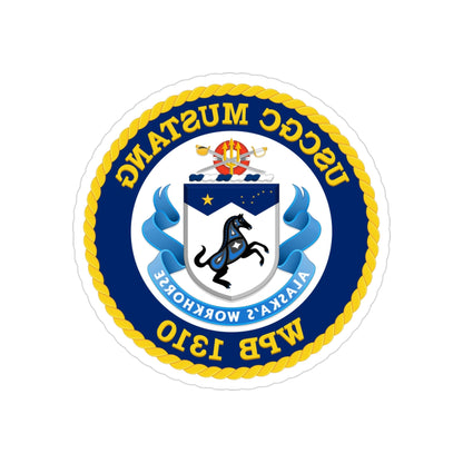 USCGC Mustang WPB 1310 (U.S. Coast Guard) REVERSE PRINT Transparent STICKER-3 Inch-The Sticker Space