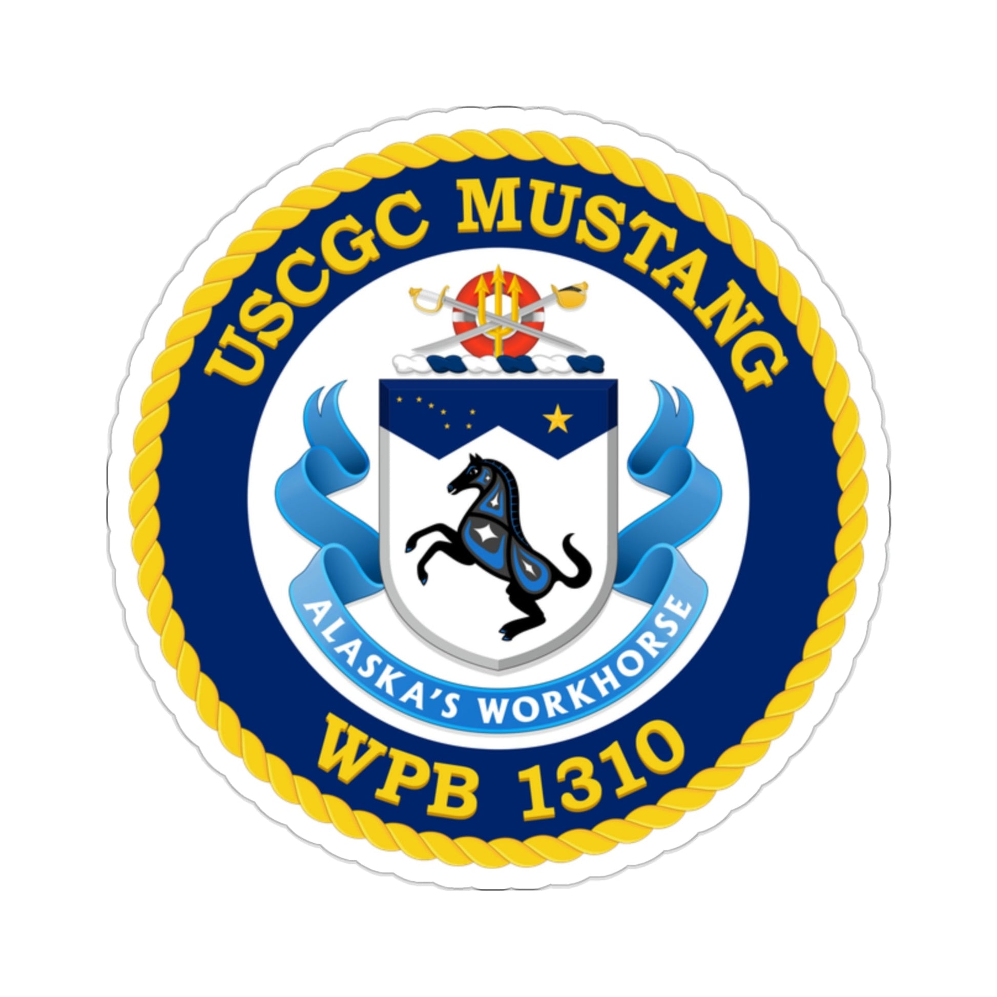 USCGC Mustang WPB 1310 (U.S. Coast Guard) STICKER Vinyl Die-Cut Decal-2 Inch-The Sticker Space