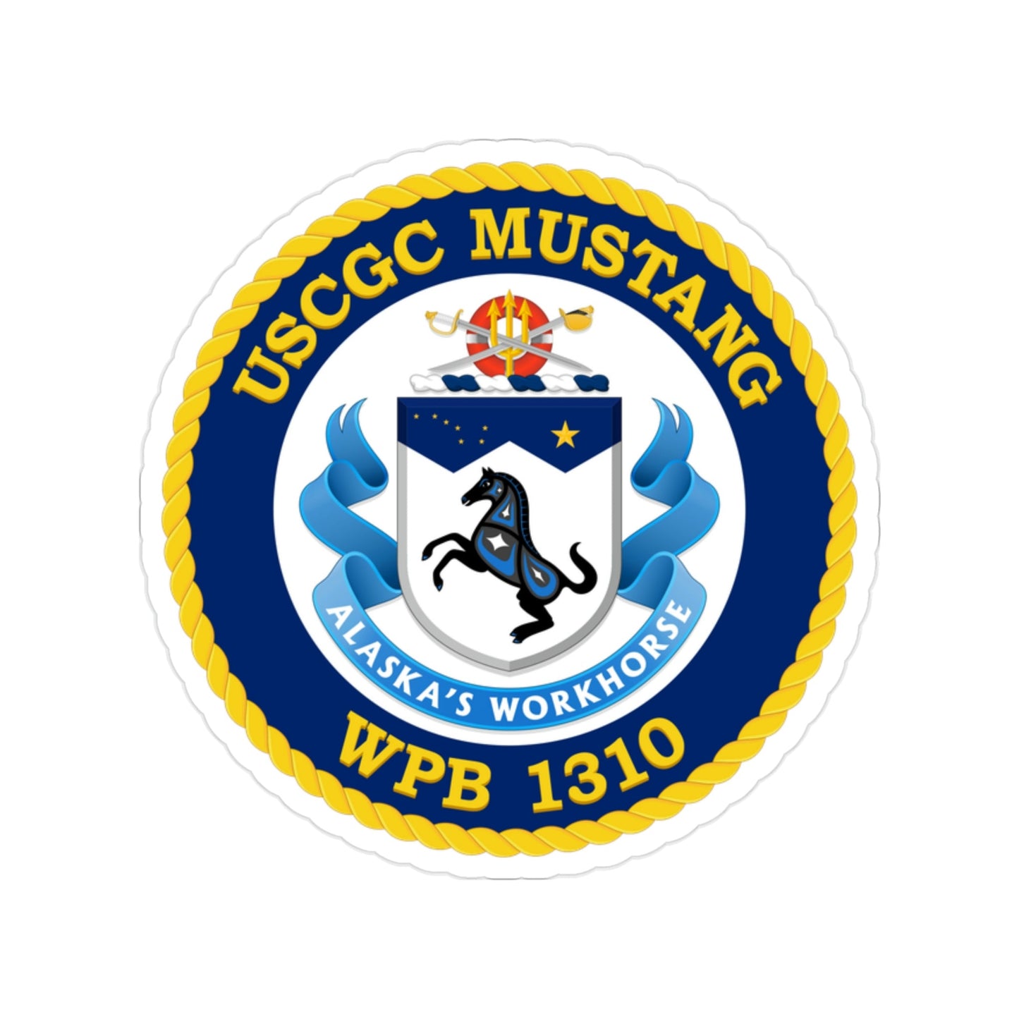 USCGC Mustang WPB 1310 (U.S. Coast Guard) Transparent STICKER Die-Cut Vinyl Decal-2 Inch-The Sticker Space