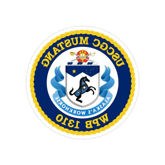 USCGC Mustang WPB 1310 (U.S. Coast Guard) REVERSE PRINT Transparent Die-Cut STICKER 2 Inch Die-Cut Transparent - The Sticker Space