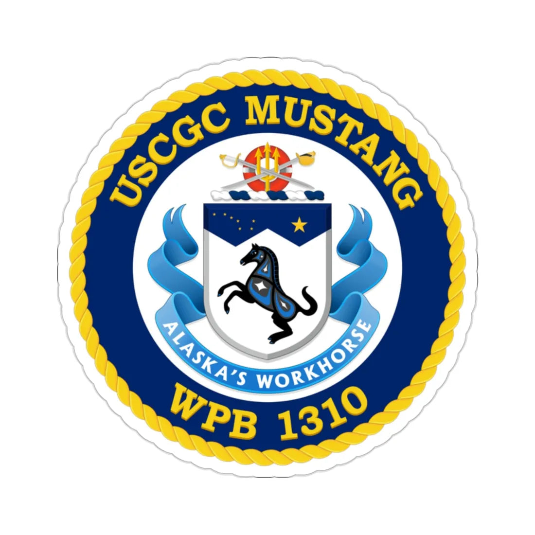 USCGC Mustang WPB 1310 (U.S. Coast Guard) STICKER Vinyl Die-Cut Decal 2 Inch - The Sticker Space