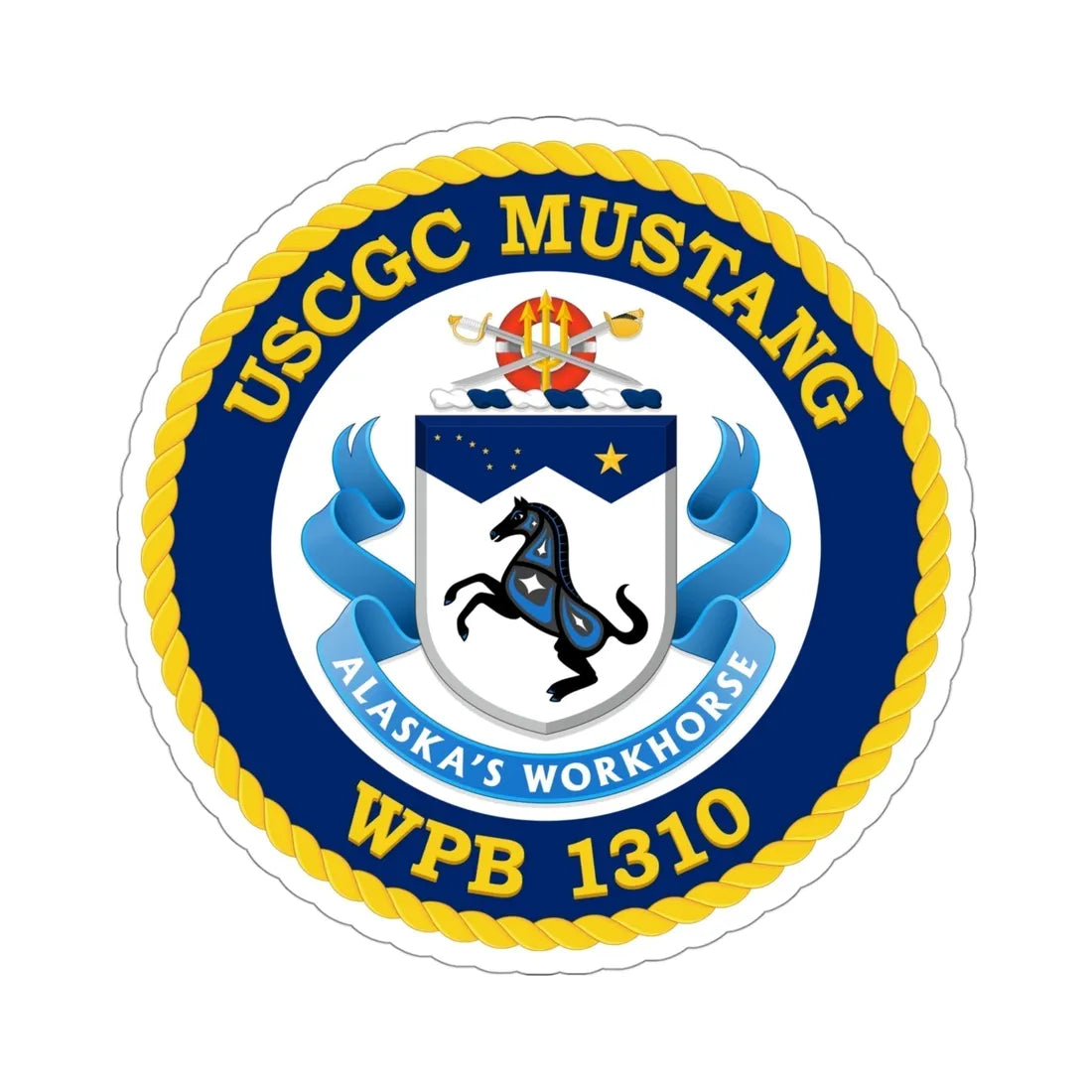 USCGC Mustang WPB 1310 (U.S. Coast Guard) STICKER Vinyl Die-Cut Decal 4 Inch - The Sticker Space