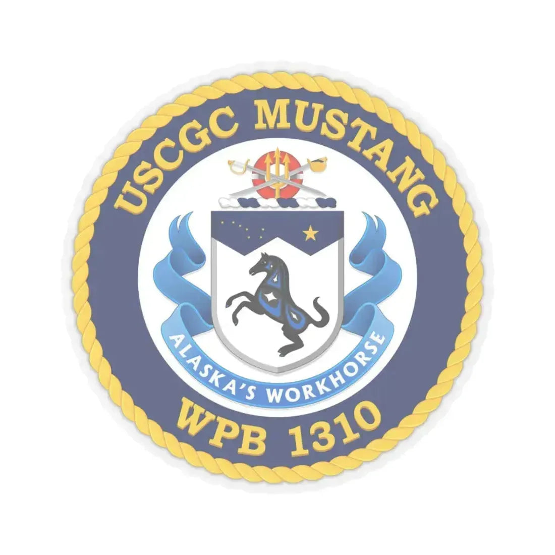 USCGC Mustang WPB 1310 (U.S. Coast Guard) STICKER Vinyl Kiss-Cut Decal 3 Inch Transparent - The Sticker Space