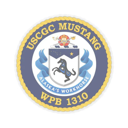 USCGC Mustang WPB 1310 (U.S. Coast Guard) STICKER Vinyl Kiss-Cut Decal 3 Inch Transparent - The Sticker Space