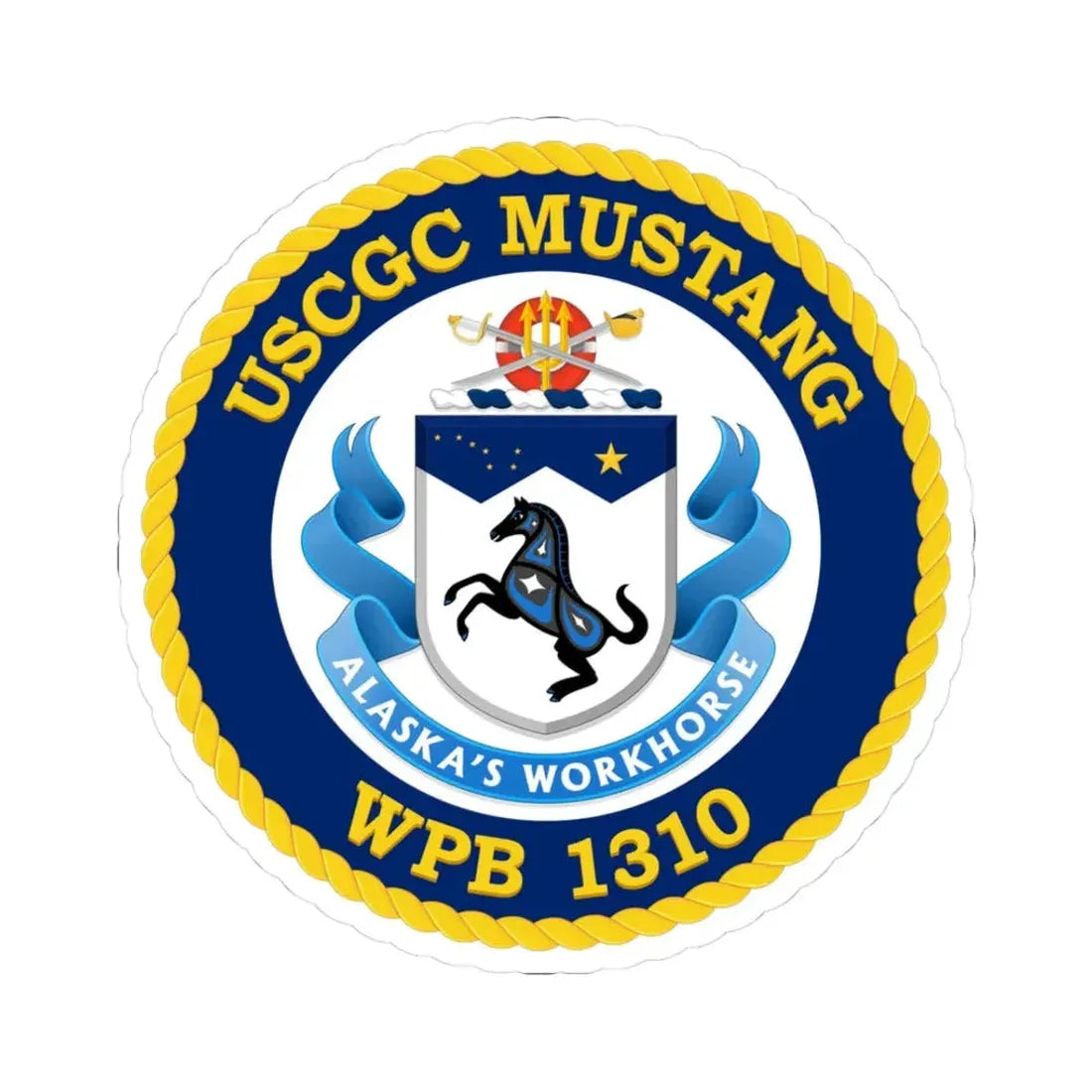 USCGC Mustang WPB 1310 (U.S. Coast Guard) STICKER Vinyl Kiss-Cut Decal 3 Inch White - The Sticker Space