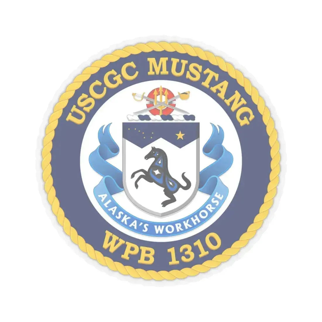 USCGC Mustang WPB 1310 (U.S. Coast Guard) STICKER Vinyl Kiss-Cut Decal 4 Inch Transparent - The Sticker Space