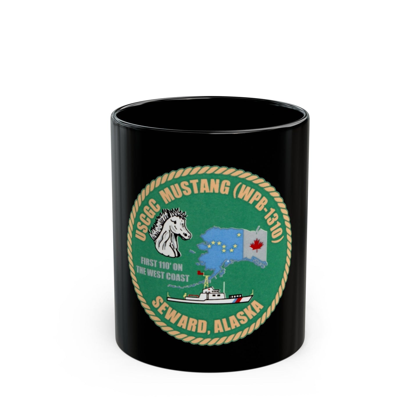 USCGC Mustang WPB 1310 v2 (U.S. Coast Guard) Black Coffee Mug-11oz-The Sticker Space