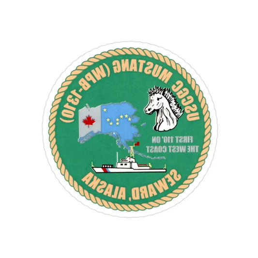USCGC Mustang WPB 1310 v2 (U.S. Coast Guard) REVERSE PRINT Transparent Die-Cut STICKER 2 Inch Die-Cut Transparent - The Sticker Space