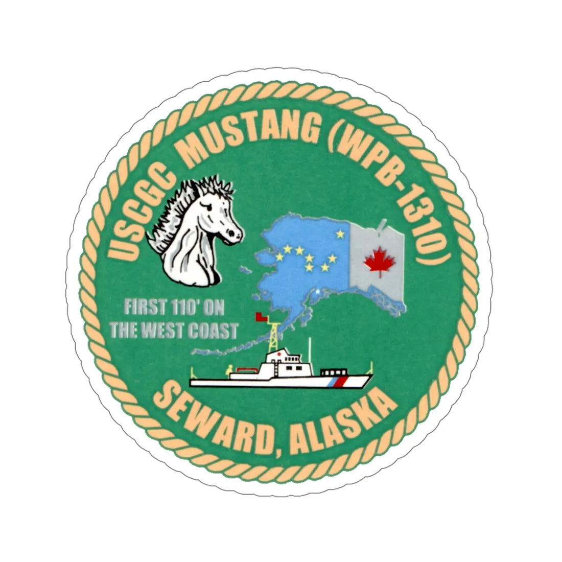 USCGC Mustang WPB 1310 v2 (U.S. Coast Guard) STICKER Vinyl Die-Cut Decal 5 Inch - The Sticker Space