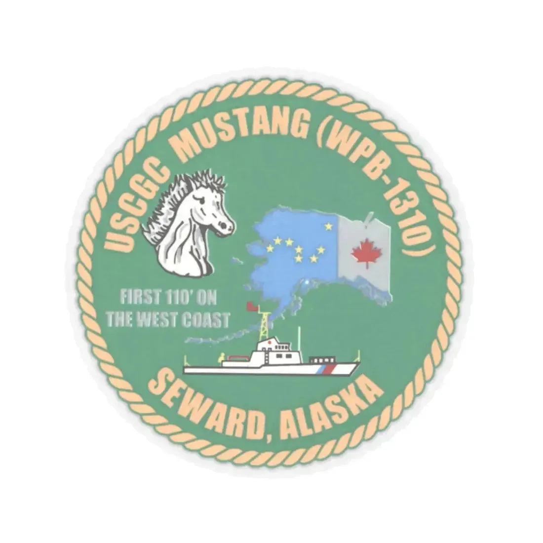 USCGC Mustang WPB 1310 v2 (U.S. Coast Guard) STICKER Vinyl Kiss-Cut Decal 3 Inch Transparent - The Sticker Space