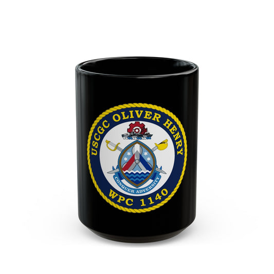 USCGC Oliver Henry WPC 1140 (U.S. Coast Guard) Black Coffee Mug-15oz-The Sticker Space