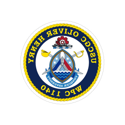 USCGC Oliver Henry WPC 1140 (U.S. Coast Guard) REVERSE PRINT Transparent STICKER-4" × 4"-The Sticker Space