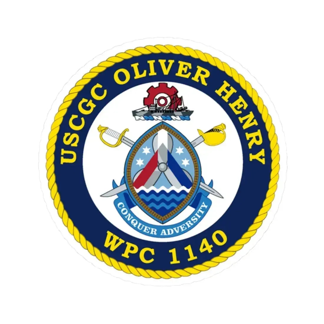 USCGC Oliver Henry WPC 1140 (U.S. Coast Guard) STICKER Vinyl Kiss-Cut Decal 2 Inch White - The Sticker Space