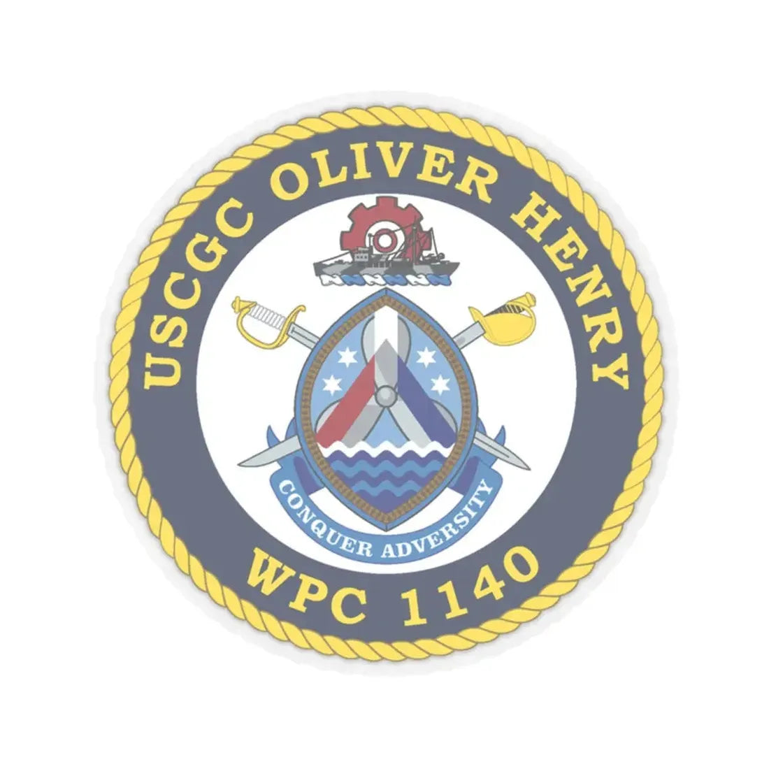 USCGC Oliver Henry WPC 1140 (U.S. Coast Guard) STICKER Vinyl Kiss-Cut Decal 4 Inch Transparent - The Sticker Space