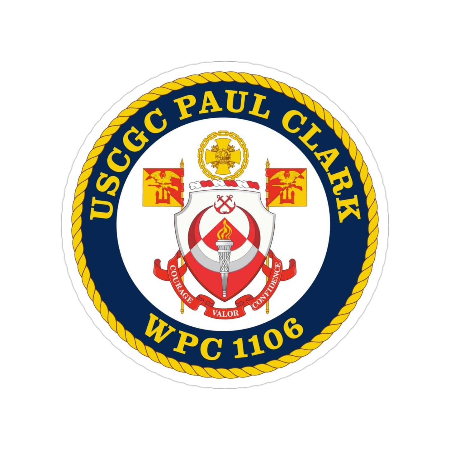 USCGC Paul Clark WPC 1106 (U.S. Coast Guard) Transparent STICKER Die-Cut Vinyl Decal-3 Inch-The Sticker Space