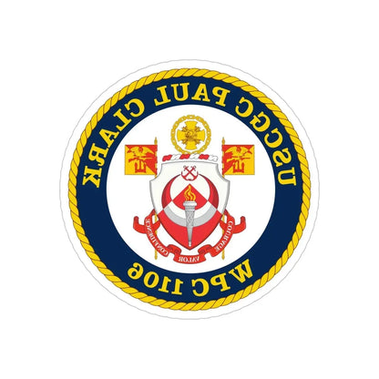 USCGC Paul Clark WPC 1106 (U.S. Coast Guard) REVERSE PRINT Transparent Die-Cut STICKER 6 Inch Die-Cut Transparent - The Sticker Space