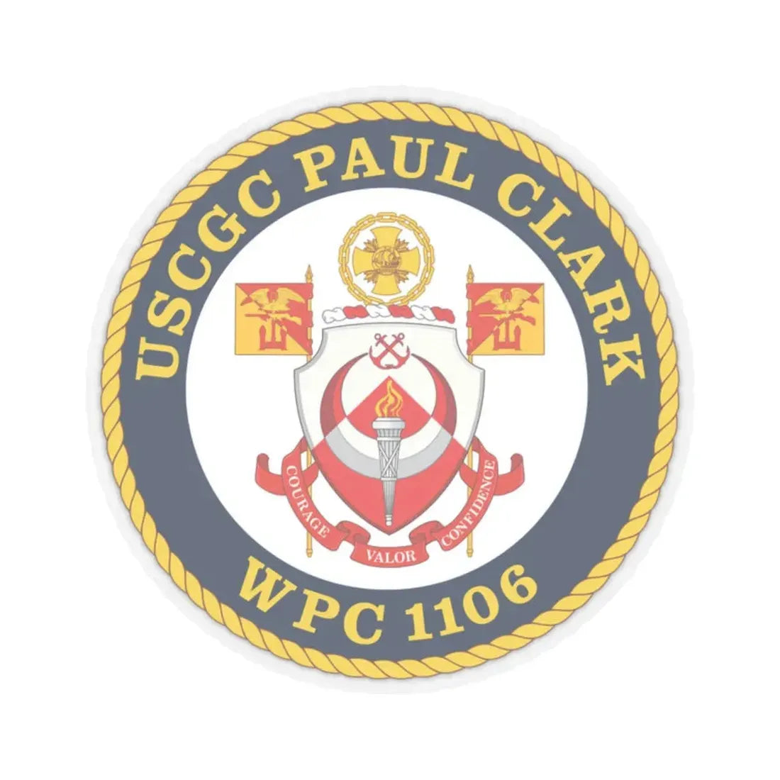 USCGC Paul Clark WPC 1106 (U.S. Coast Guard) STICKER Vinyl Kiss-Cut Decal 2 Inch Transparent - The Sticker Space