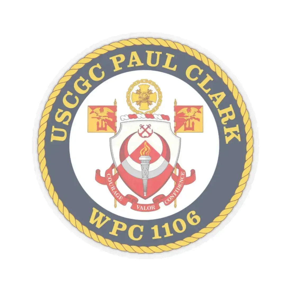 USCGC Paul Clark WPC 1106 (U.S. Coast Guard) STICKER Vinyl Kiss-Cut Decal 2 Inch Transparent - The Sticker Space