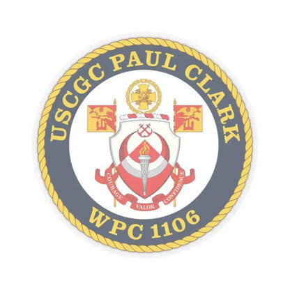 USCGC Paul Clark WPC 1106 (U.S. Coast Guard) STICKER Vinyl Kiss-Cut Decal 2 Inch Transparent - The Sticker Space