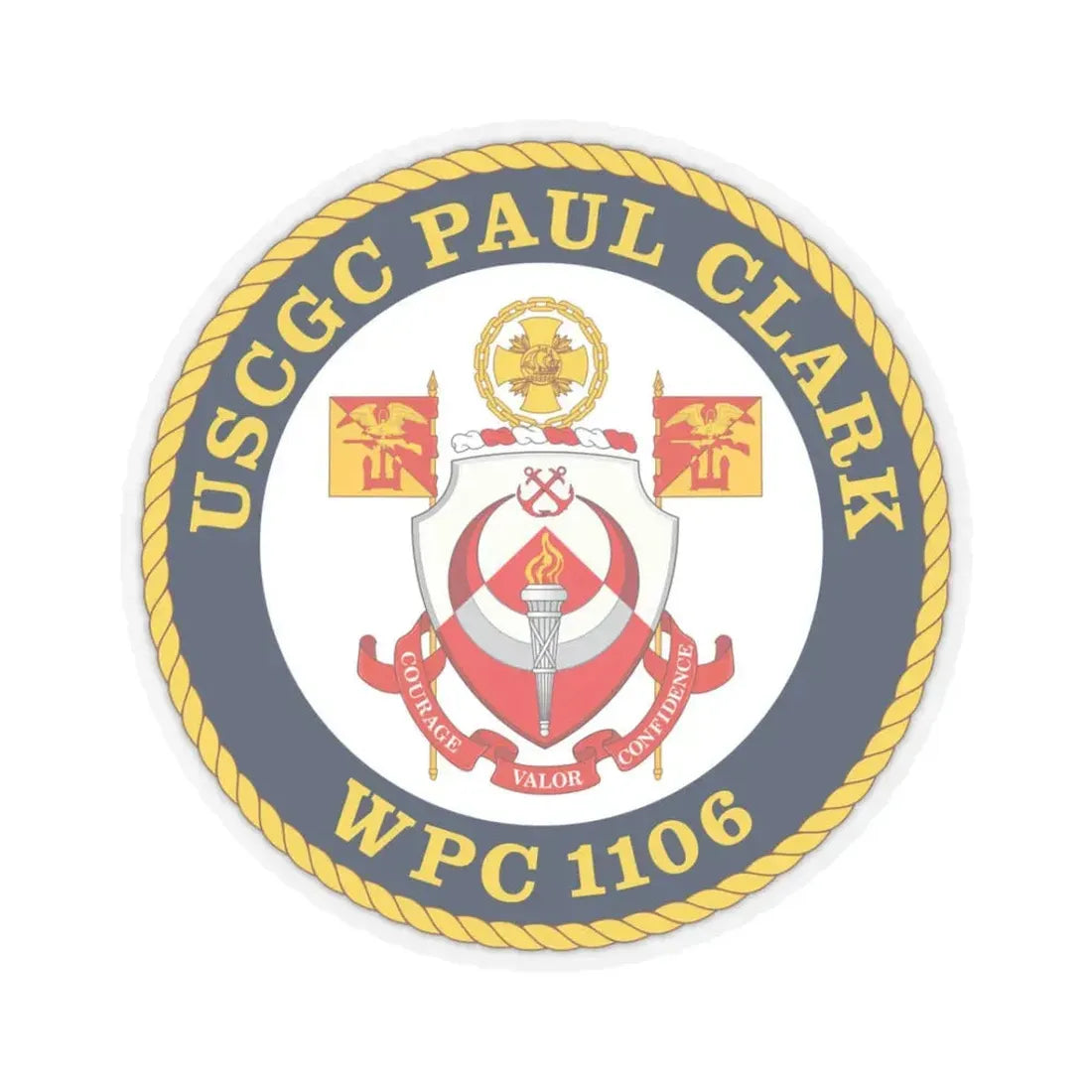 USCGC Paul Clark WPC 1106 (U.S. Coast Guard) STICKER Vinyl Kiss-Cut Decal 3 Inch Transparent - The Sticker Space