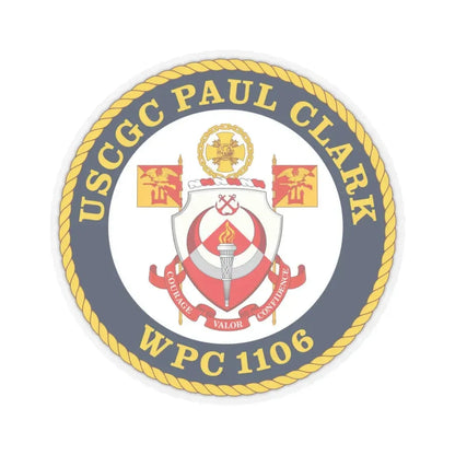USCGC Paul Clark WPC 1106 (U.S. Coast Guard) STICKER Vinyl Kiss-Cut Decal 3 Inch Transparent - The Sticker Space