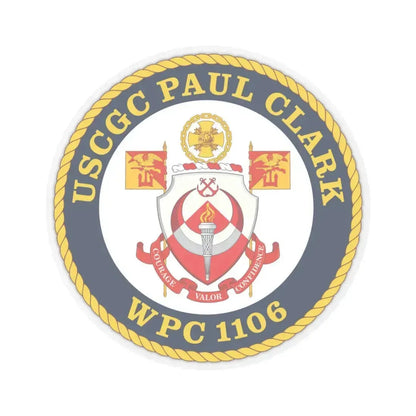 USCGC Paul Clark WPC 1106 (U.S. Coast Guard) STICKER Vinyl Kiss-Cut Decal 3 Inch Transparent - The Sticker Space