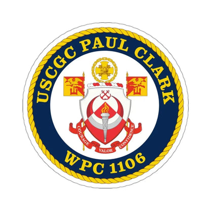 USCGC Paul Clark WPC 1106 (U.S. Coast Guard) STICKER Vinyl Kiss-Cut Decal 3 Inch White - The Sticker Space