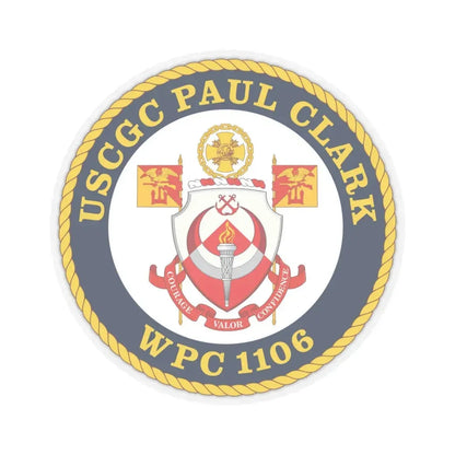USCGC Paul Clark WPC 1106 (U.S. Coast Guard) STICKER Vinyl Kiss-Cut Decal 4 Inch Transparent - The Sticker Space