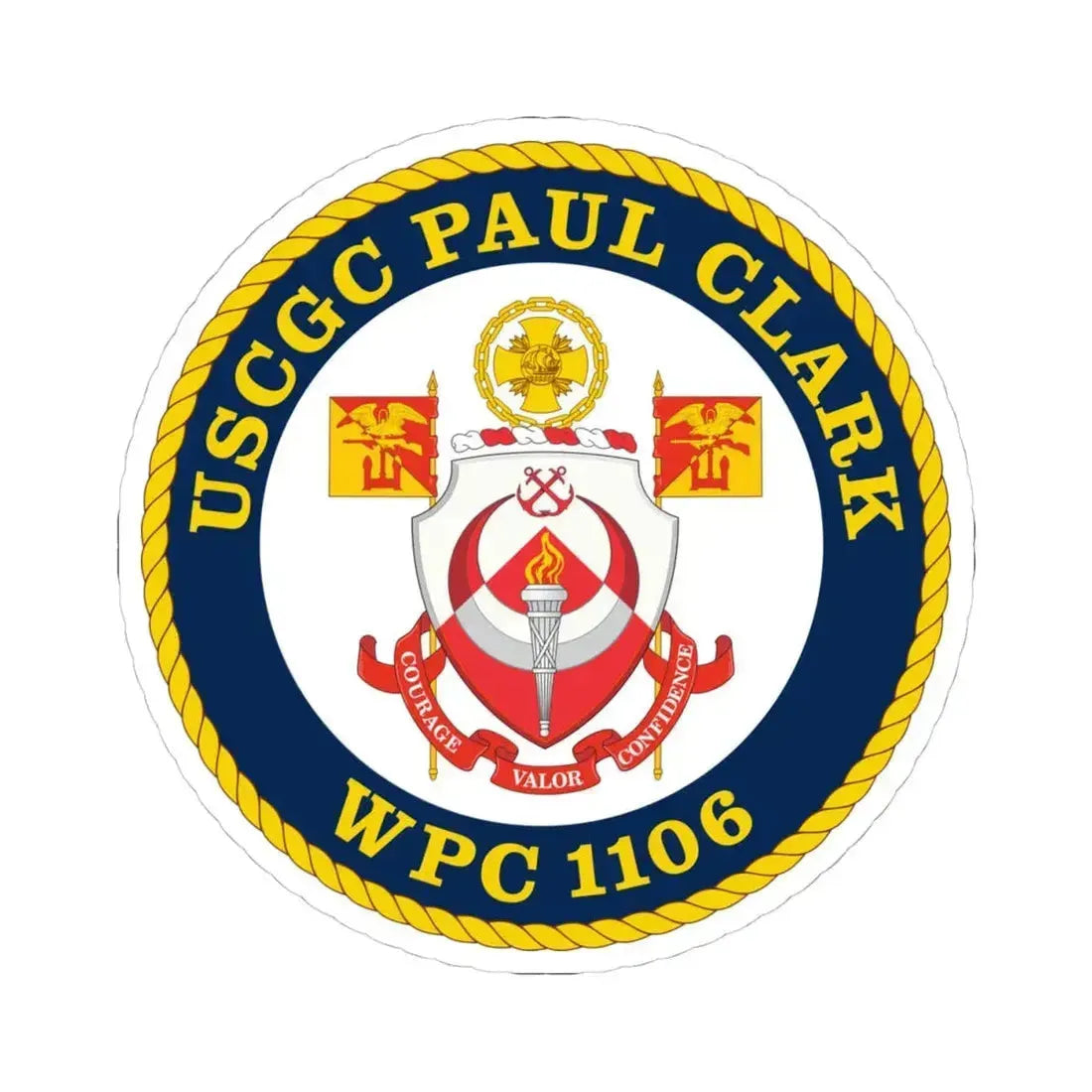 USCGC Paul Clark WPC 1106 (U.S. Coast Guard) STICKER Vinyl Kiss-Cut Decal 4 Inch White - The Sticker Space