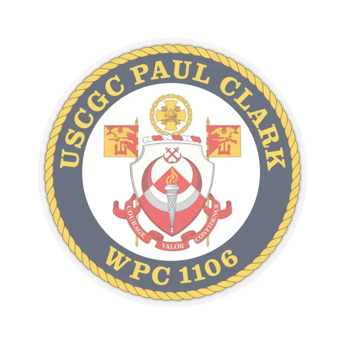 USCGC Paul Clark WPC 1106 (U.S. Coast Guard) STICKER Vinyl Kiss-Cut Decal 6 Inch Transparent - The Sticker Space