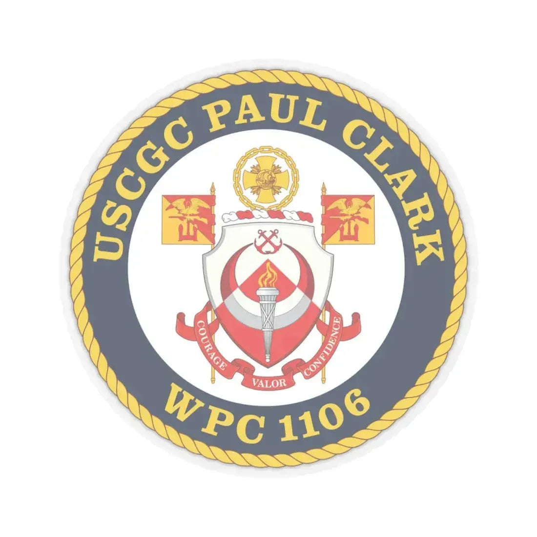 USCGC Paul Clark WPC 1106 (U.S. Coast Guard) STICKER Vinyl Kiss-Cut Decal 6 Inch Transparent - The Sticker Space