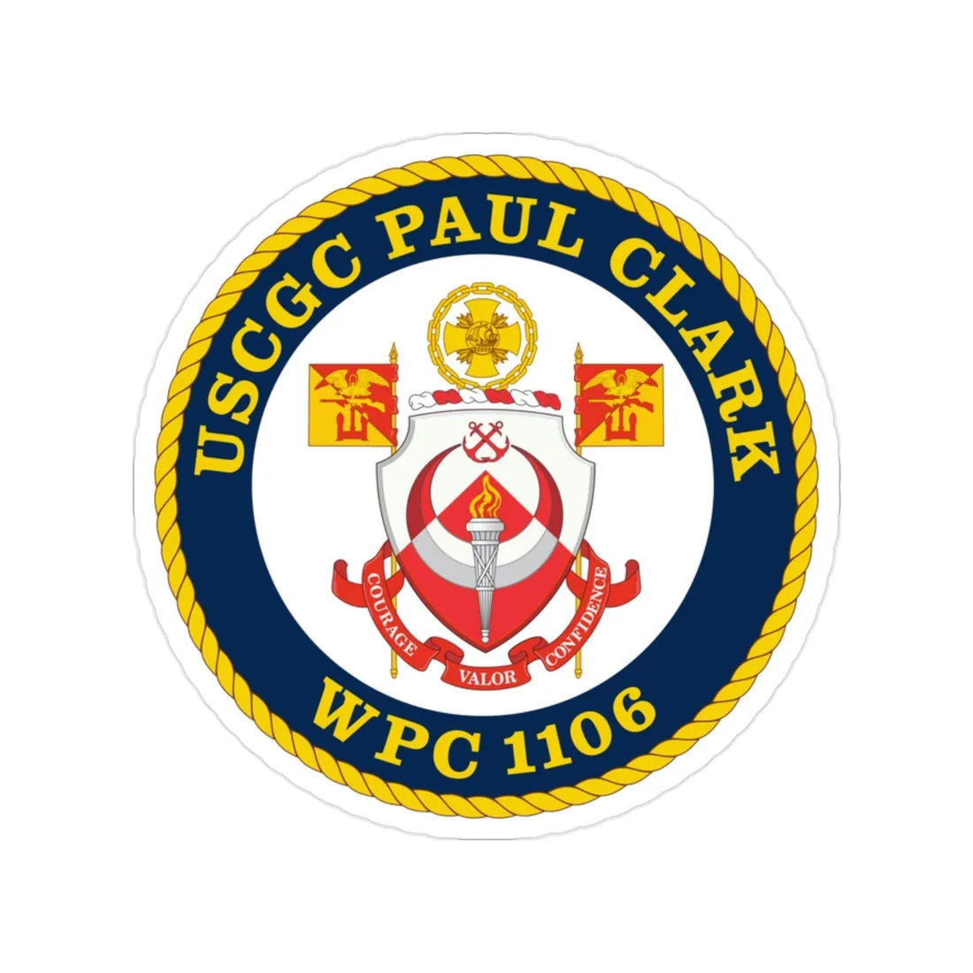 USCGC Paul Clark WPC 1106 (U.S. Coast Guard) Transparent STICKER Die-Cut Vinyl Decal 2 Inch - The Sticker Space