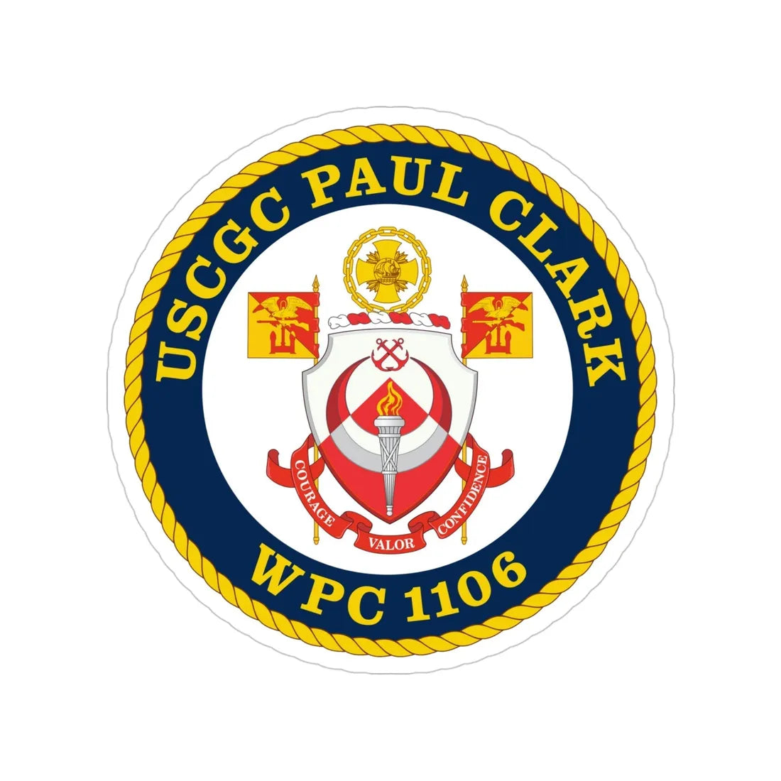 USCGC Paul Clark WPC 1106 (U.S. Coast Guard) Transparent STICKER Die-Cut Vinyl Decal 4 Inch - The Sticker Space