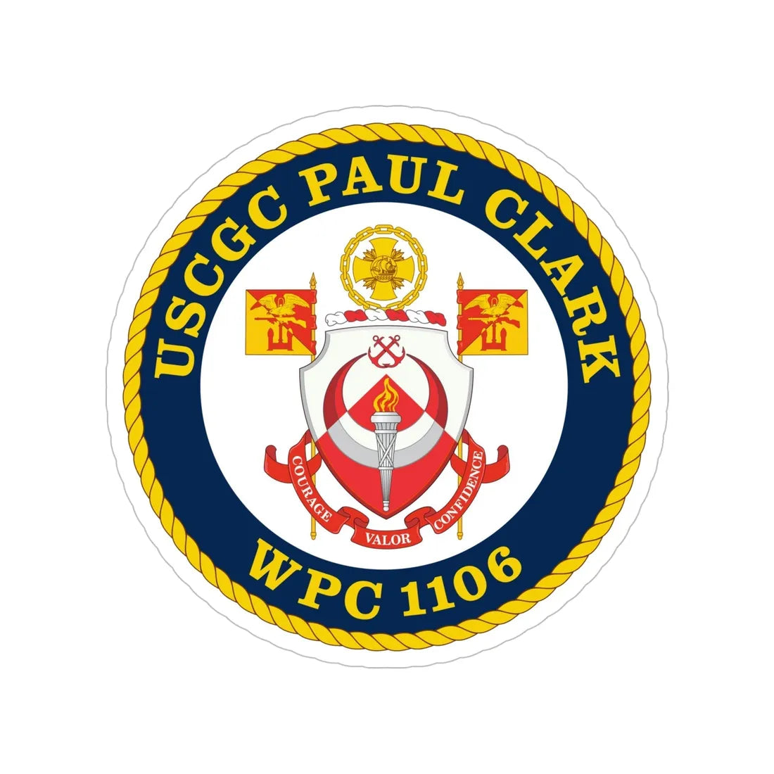 USCGC Paul Clark WPC 1106 (U.S. Coast Guard) Transparent STICKER Die-Cut Vinyl Decal 6 Inch - The Sticker Space