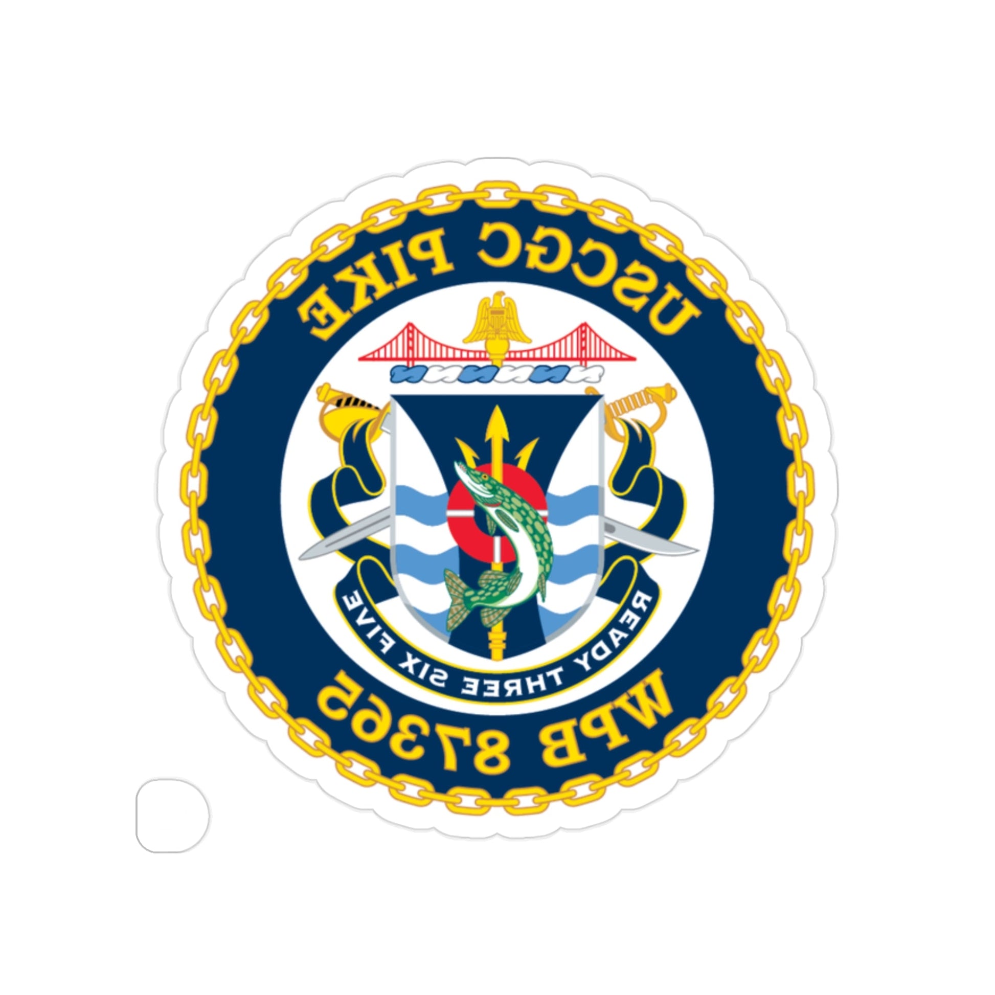 USCGC Pike WPB 87365 (U.S. Coast Guard) REVERSE PRINT Transparent STICKER-2" × 2"-The Sticker Space