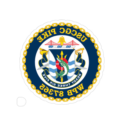 USCGC Pike WPB 87365 (U.S. Coast Guard) REVERSE PRINT Transparent STICKER-3" × 3"-The Sticker Space