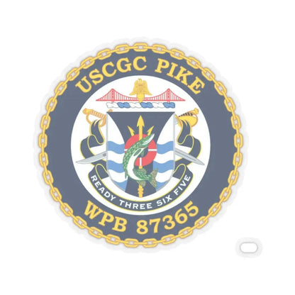 USCGC Pike WPB   87365 (U.S. Coast Guard) STICKER Vinyl Kiss-Cut Decal 2 Inch Transparent - The Sticker Space