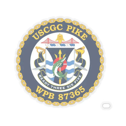 USCGC Pike WPB   87365 (U.S. Coast Guard) STICKER Vinyl Kiss-Cut Decal 4 Inch Transparent - The Sticker Space