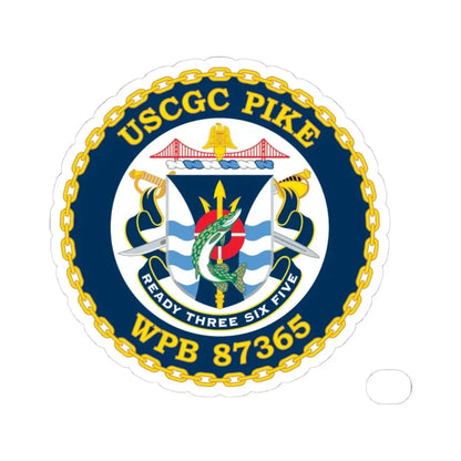 USCGC Pike WPB   87365 (U.S. Coast Guard) STICKER Vinyl Kiss-Cut Decal 4 Inch White - The Sticker Space