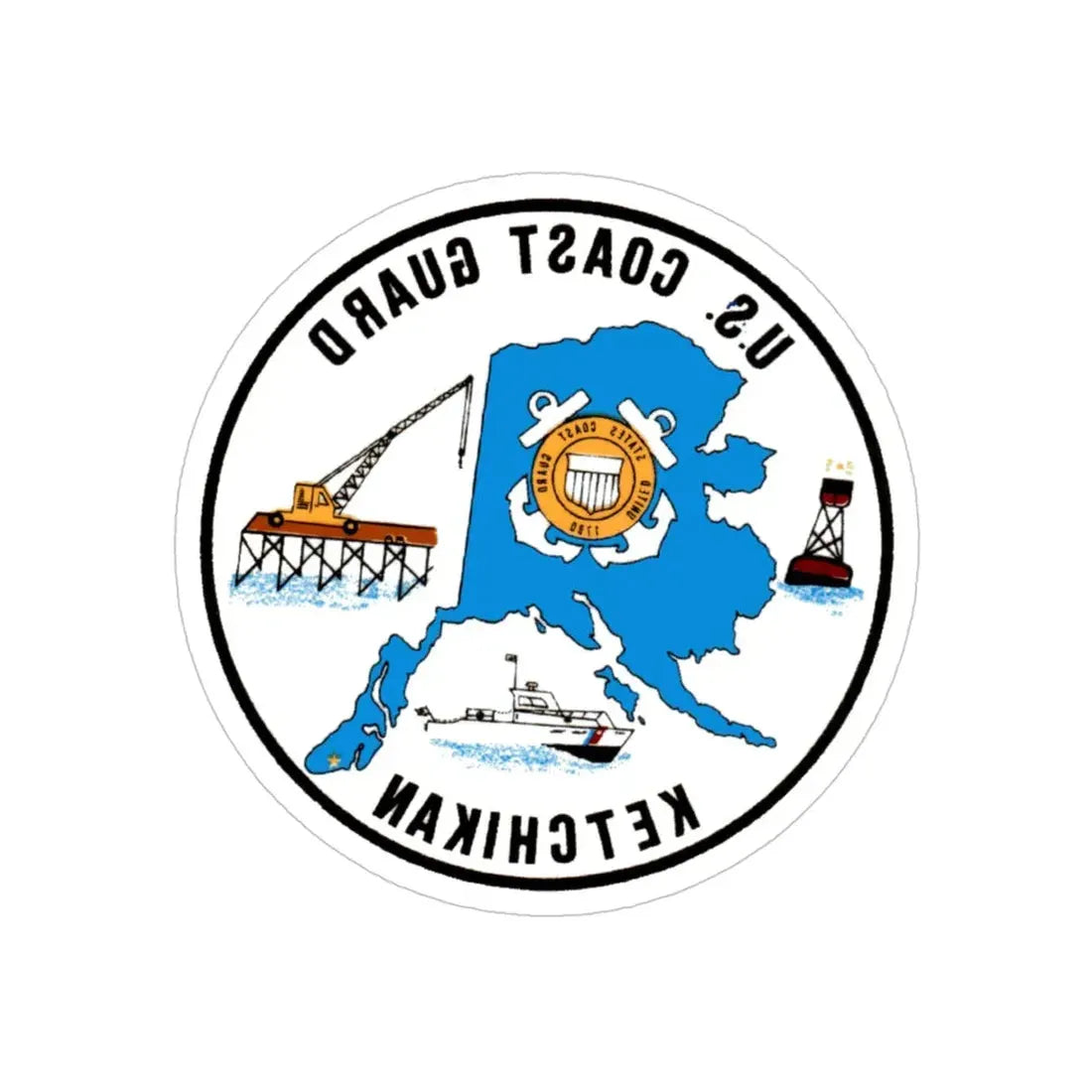 USCGC Planetree WLB 307 (U.S. Coast Guard) REVERSE PRINT Transparent Die-Cut STICKER 4 Inch Die-Cut Transparent - The Sticker Space